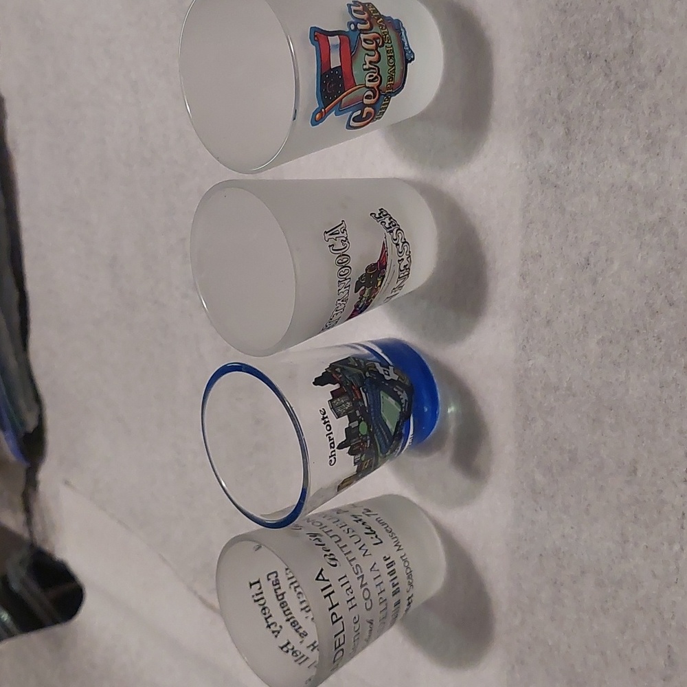 Bundle of 4 Souvenir Shot Glasses
